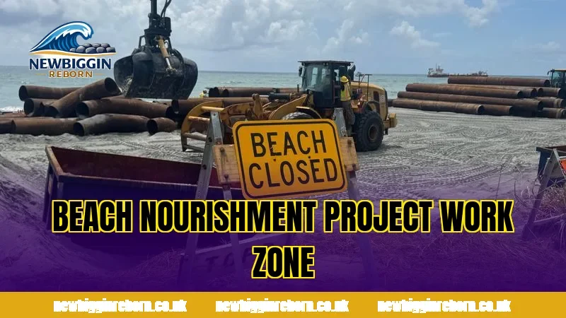 Beach nourishment project work zone