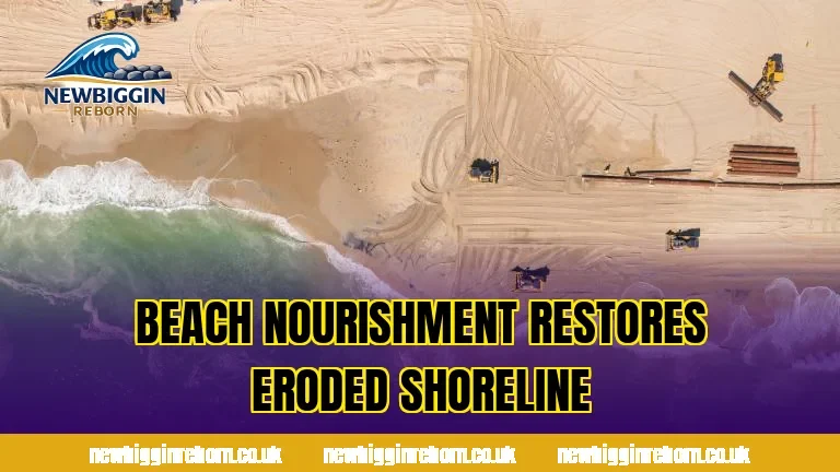 Beach nourishment restores eroded shoreline